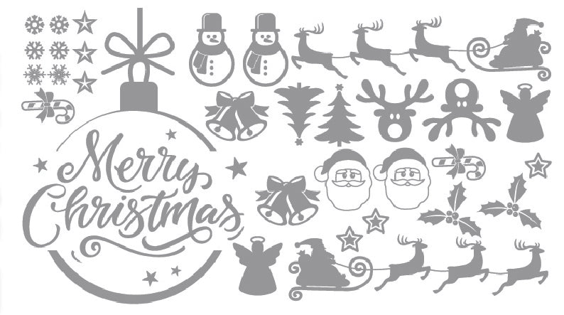Christmas Santa Sticker Sheet Decal Xmas Wall Self Adhesive Vinyl Various Designs Available