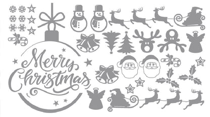 Christmas Santa Sticker Sheet Decal Xmas Wall Self Adhesive Vinyl Various Designs Available