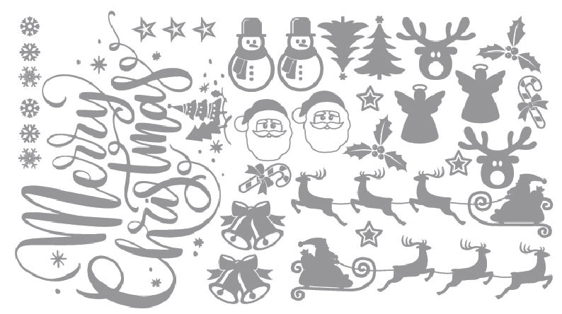 Christmas Santa Sticker Sheet Decal Xmas Wall Self Adhesive Vinyl Various Designs Available