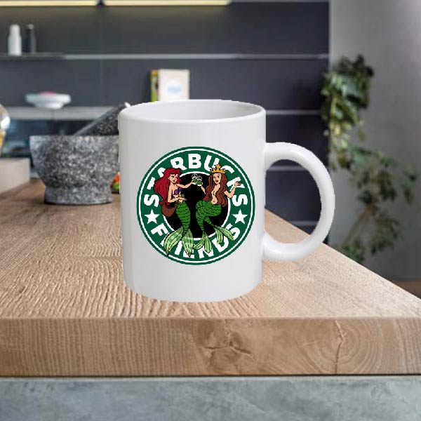 STAR11 Mermaids Friends Starbucks Coffee 11oz Ceramic Printed Mug