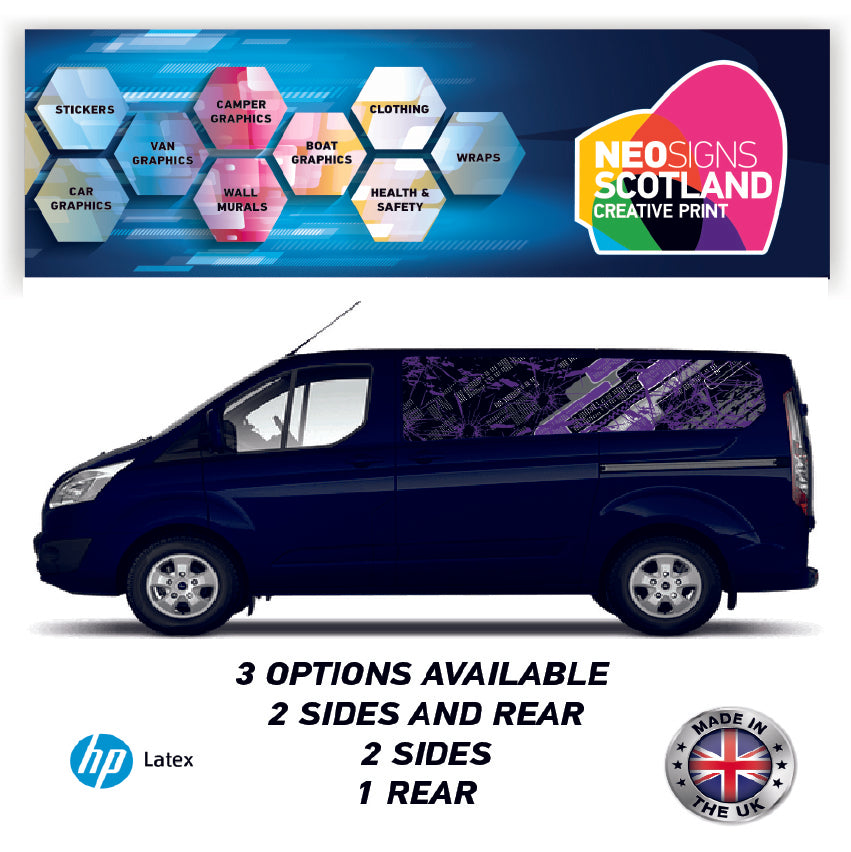 SWBFC14 Purple Pattern Swb Van Panel Wrap Kit