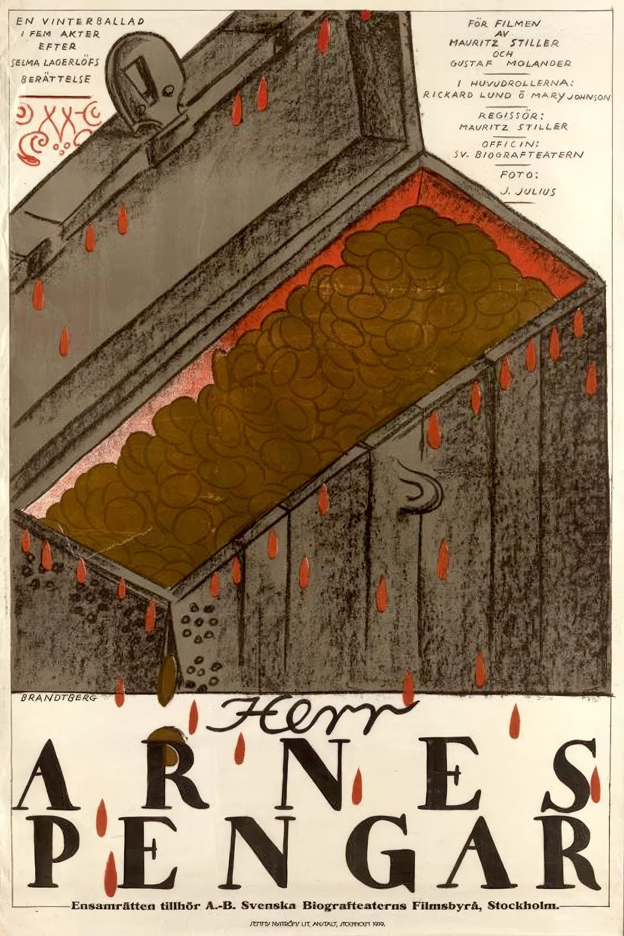 1910 Sir Arne_s Treasure (1919) Film/Movie Premium Waterproof & Tear Resistant Posters