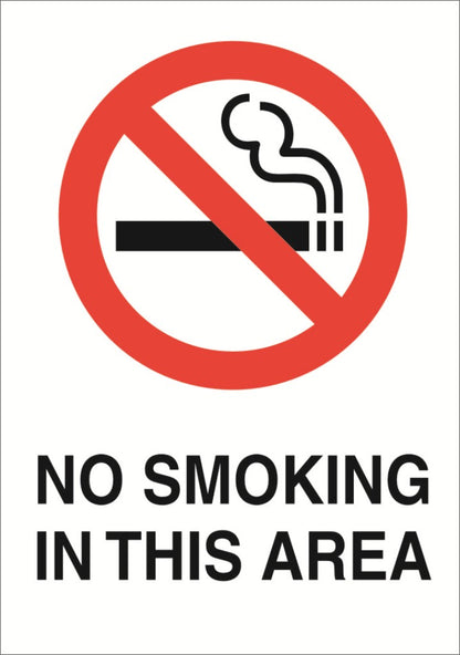 No Smoking A5 Sticker (x2 148mm x 219mm) Health And Safety Warning Sticker Latex Printed SMOK002-41