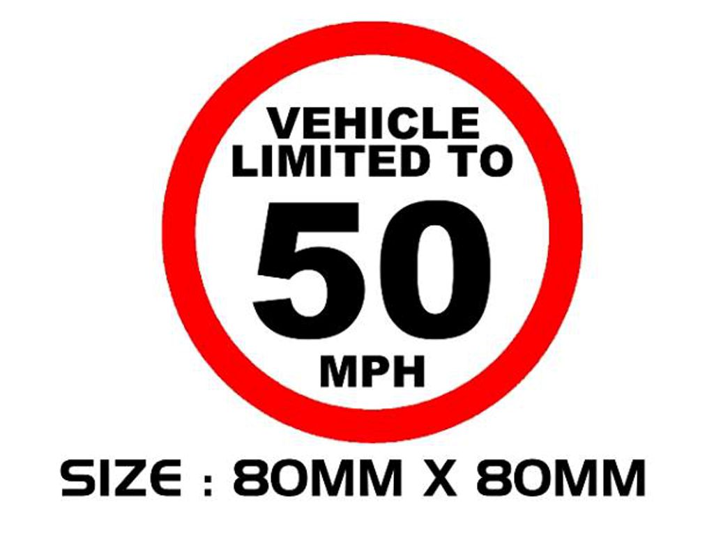 SPEED01-07 Vehicle Limited Sticker x2 Printed Vinyl Label Cab Minibus Shop