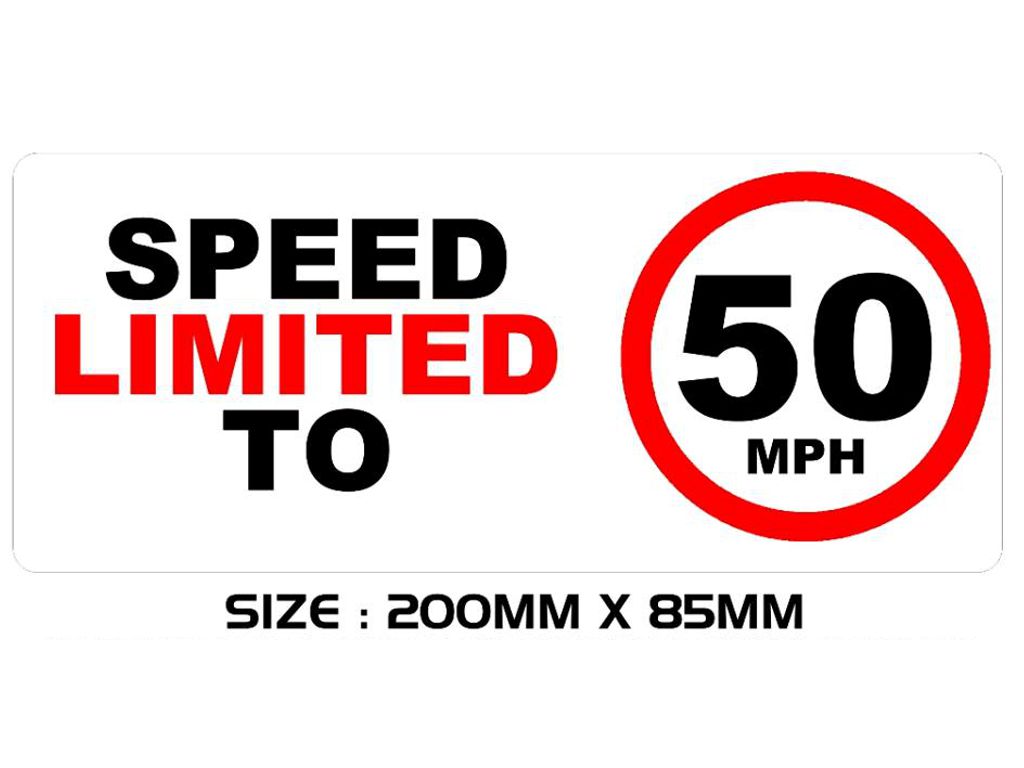 SPEED01-07 Vehicle Limited Sticker x2 Printed Vinyl Label Cab Minibus Shop
