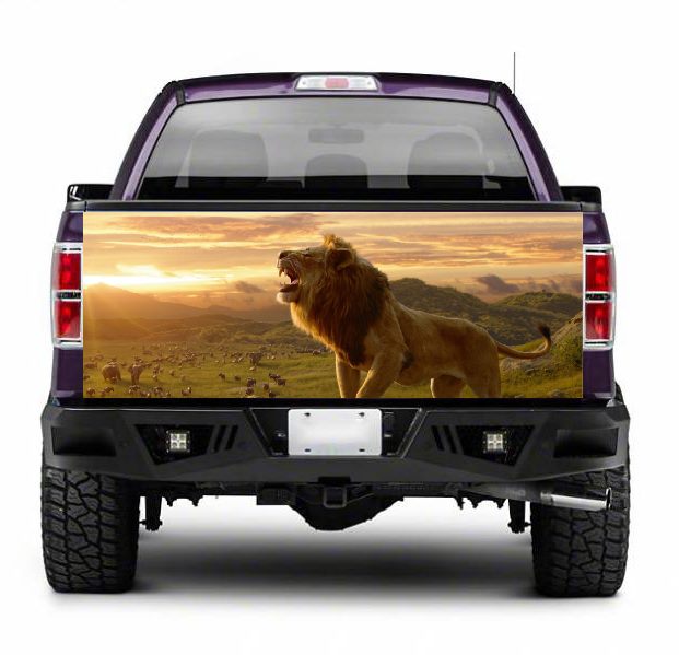 TAIL001 African Lion Tailgate Truck Wrap Printed Vinyl Graphic Pick Up Tailgate Decal