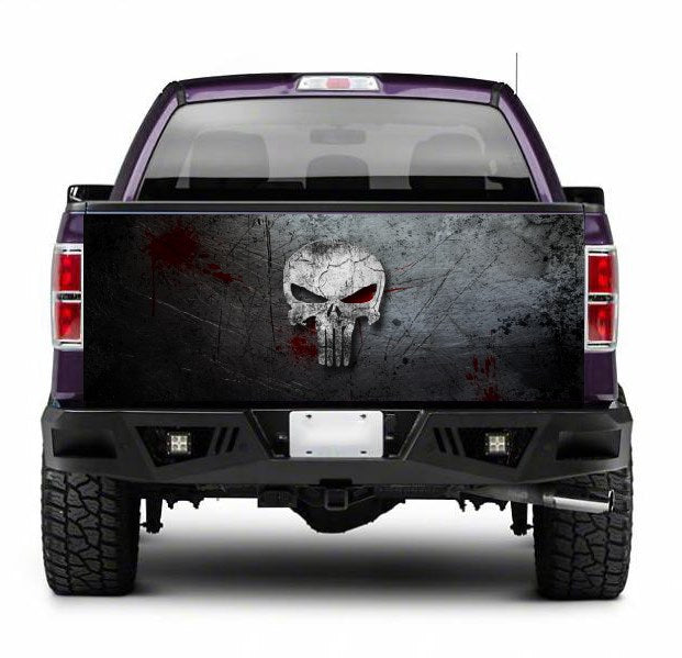 TAIL011 Punisher Tailgate Truck Wrap Printed Vinyl Graphic Pick Up Tailgate Decal