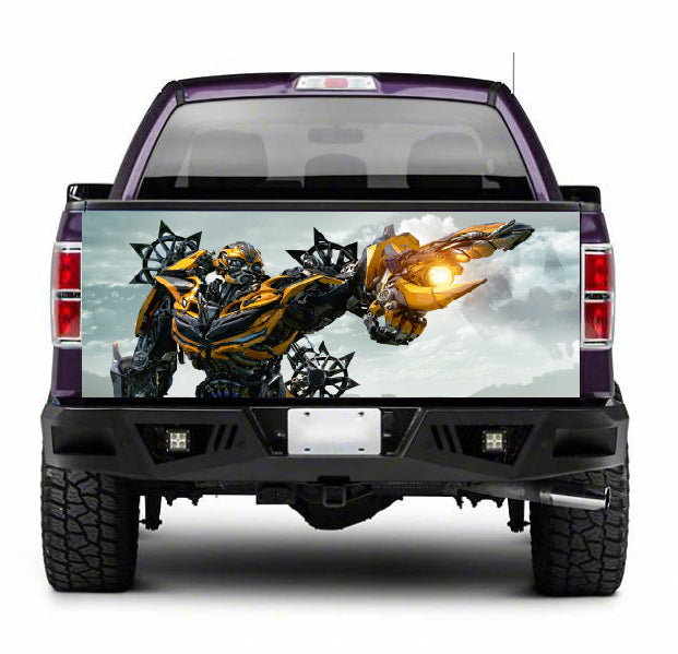 TAIL022 Bumble Bee Transformer Tailgate Truck Wrap Printed Vinyl Graphic Pick Up Tailgate Decal