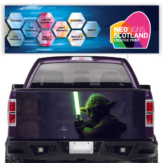 TAIL026 Baby Yoda Tailgate Pick up truck wrap