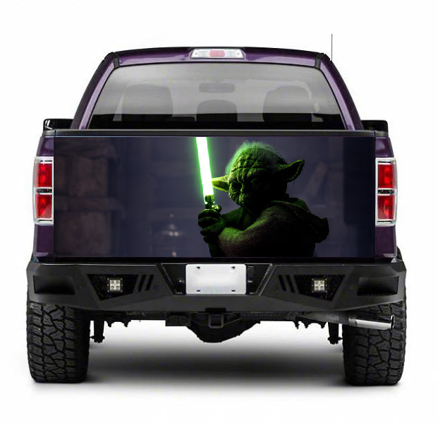 TAIL026 Baby Yoda Tailgate Truck Wrap Printed Vinyl Graphic Pick Up Tailgate Decal