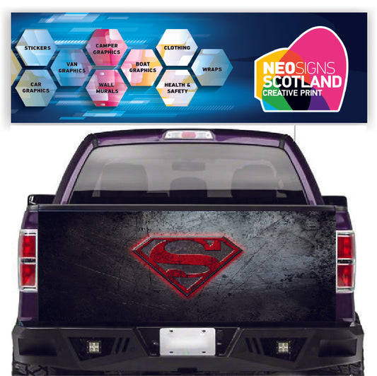 TAIL029 Superman Logo Tailgate Pick up truck wrap