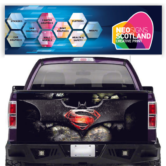 TAIL030 Batman and Superman Tailgate Pick up truck wrap