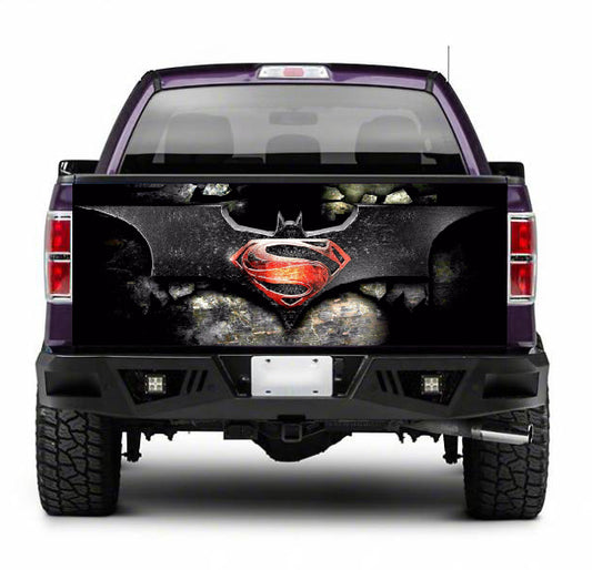 TAIL030 Batman and Superman Tailgate Pick up truck wrap