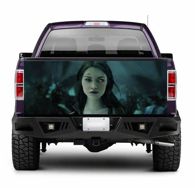 TAIL034 Women Cyborg Tailgate Truck Wrap Printed Vinyl Graphic Pick Up Tailgate Decal