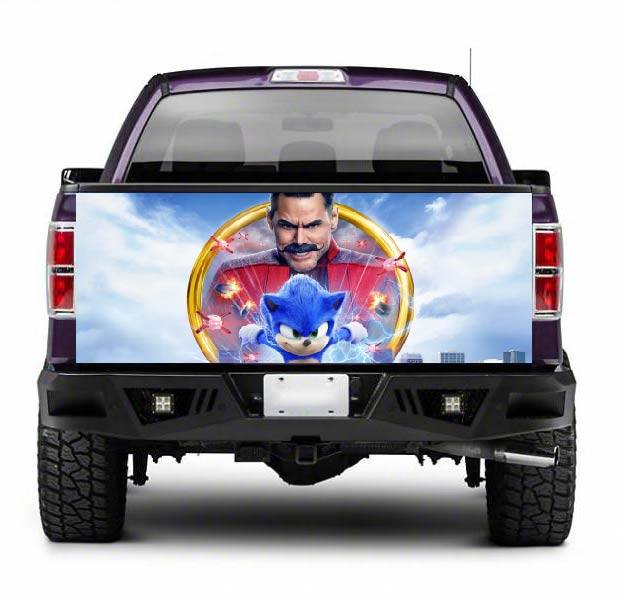 TAIL041 Sonic Hedgehog Tailgate Truck Wrap Printed Vinyl Graphic Pick Up Tailgate Decal