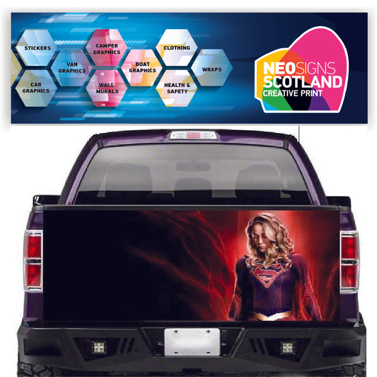 TAIL043 Super Women Tailgate Pick up truck wrap