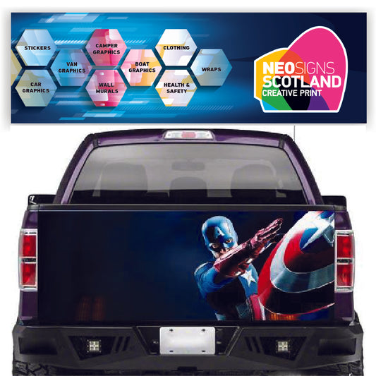 TAIL044 Captain America Tailgate Pick up truck wrap