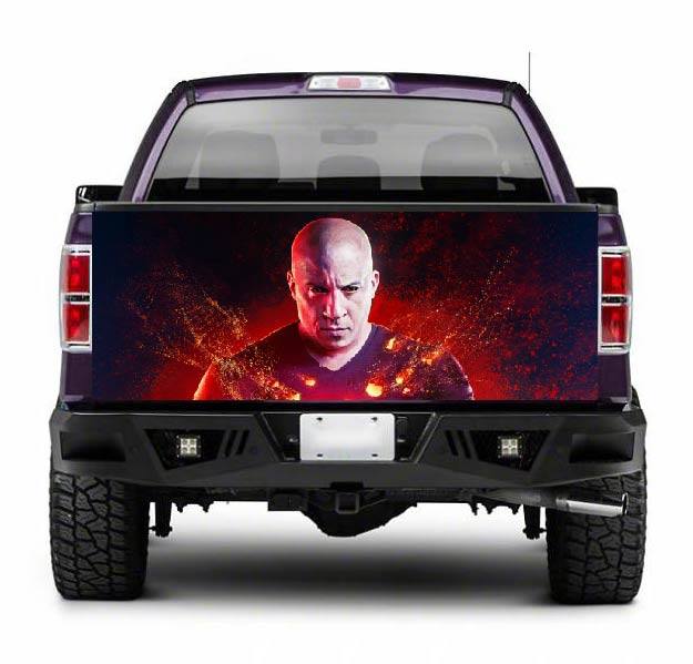 TAIL054 Vin Diesel Bloodshot Tailgate Truck Wrap Printed Vinyl Graphic Pick Up Tailgate Decal