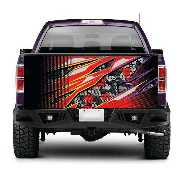 TAIL057 Geometric Pattern Tailgate Truck Wrap Printed Vinyl Graphic Pick Up Tailgate Decal