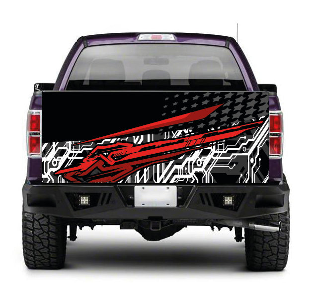 TAIL058 Abstract Pattern Tailgate Truck Wrap Printed Vinyl Graphic Pick Up Tailgate Decal