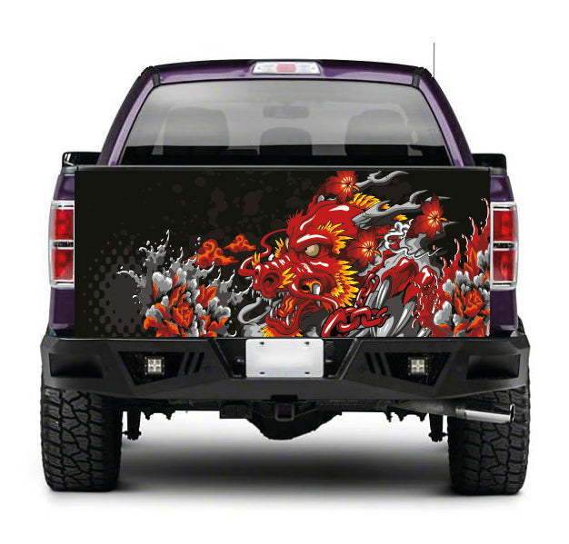 TAIL060 Chinese Dragon Tailgate Truck Wrap Printed Vinyl Graphic Pick Up Tailgate Decal