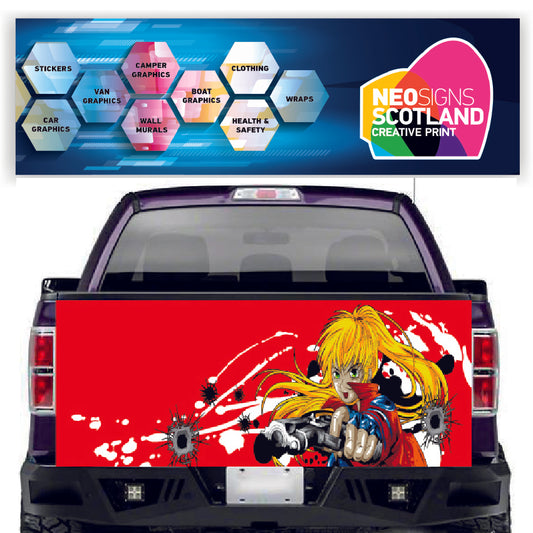 TAIL064 Anime Fighter Tailgate Pick up truck wrap