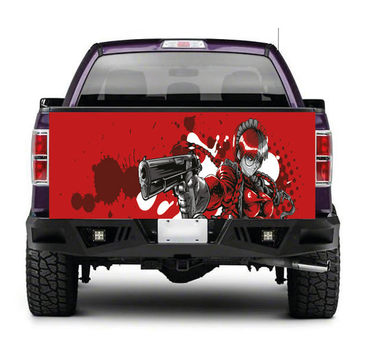 TAIL065 Fighter Anime Tailgate Pick up truck wrap