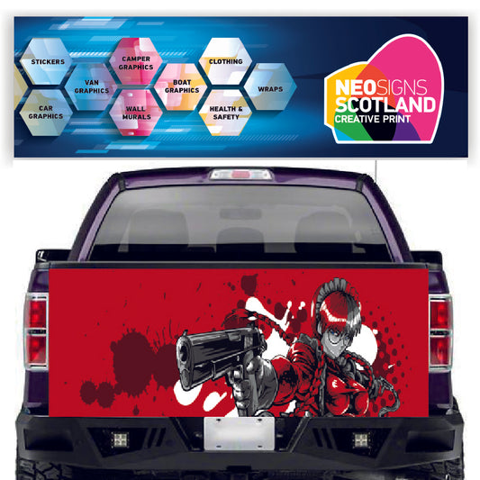 TAIL065 Fighter Anime Tailgate Pick up truck wrap