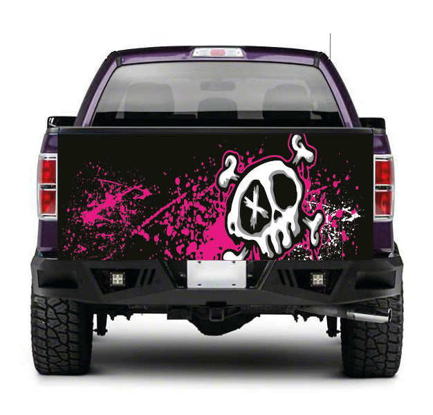 TAIL067 Skull Tailgate Truck Wrap Printed Vinyl Graphic Pick Up Tailgate Decal