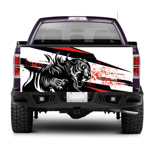 TAIL069 Black Tiger Tailgate Pick up truck wrap