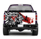 TAIL071 White and Black Tiger Tailgate Pick up truck wrap