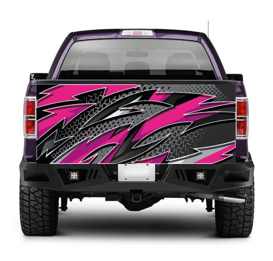 TAIL074 Pink and Black Pattern Tailgate Pick up truck wrap