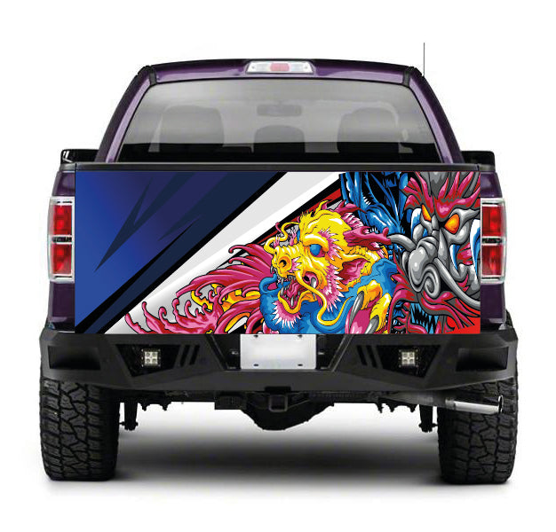 TAIL080 Dragon Tailgate Truck Wrap Printed Vinyl Graphic Pick Up Tailgate Decal