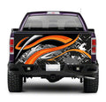 TAIL091 Orange Abstract Pattern Tailgate Truck Wrap Printed Vinyl Graphic Pick Up Tailgate Decal