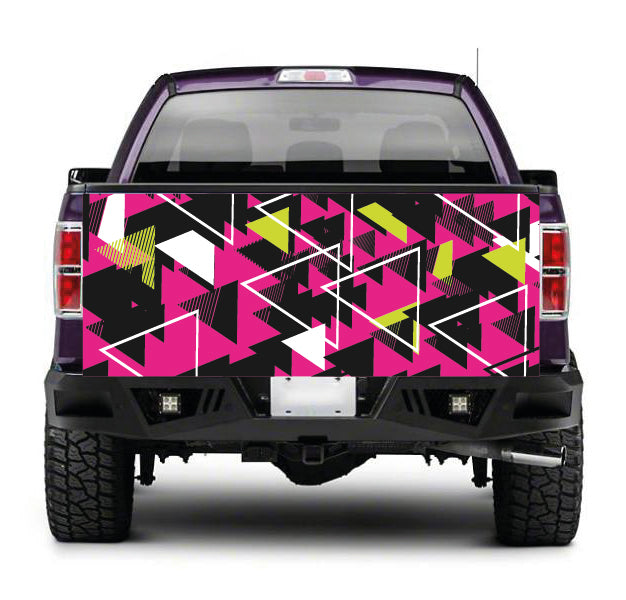 TAIL096 Triangle Abstract Tailgate Truck Wrap Printed Vinyl Graphic Pick Up Tailgate Decal