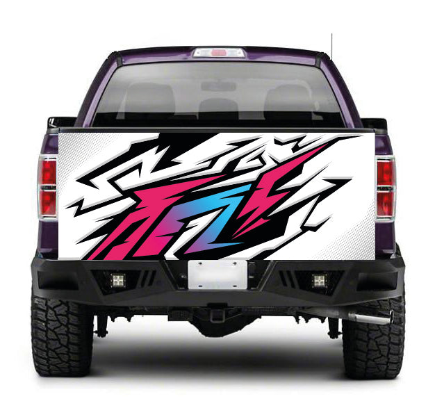 TAIL098 Graffiti Pattern Tailgate Truck Wrap Printed Vinyl Graphic Pick Up Tailgate Decal