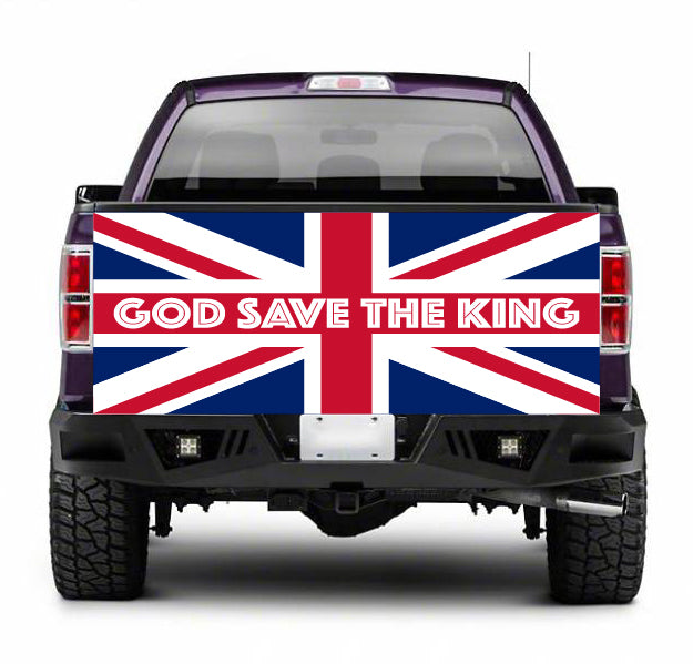 TAIL104 Union Jack God Save The King Tailgate Pick up truck wrap