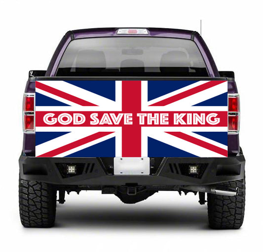 TAIL104 Union Jack God Save The King Tailgate Pick up truck wrap