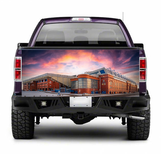 TAIL106 Ibrox Rangers Stadium Tailgate Truck Wrap Printed Vinyl Graphic Pick Up Tailgate Decal