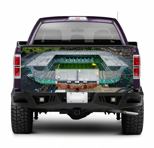 TAIL107 Celtic Park Stadium Tailgate Truck Wrap Printed Vinyl Graphic Pick Up Tailgate Decal