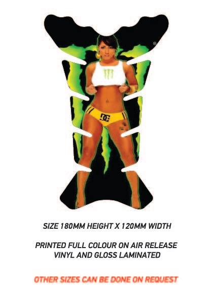 TG04 Monster Motorcycle Fuel Tank Protector Sticker Graphic Decal Laminated