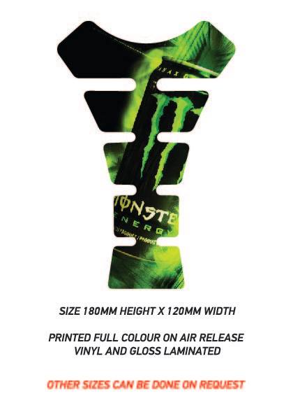 TG01-TG10 Motorcycle Fuel Tank Protector Sticker Graphic Decal Laminated Various Designs Available