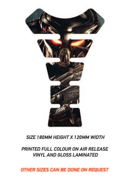 TG11 Predator Motorcycle Fuel Tank Protector Sticker Graphic Decal Laminated