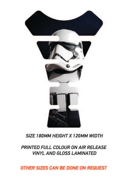 TG13 Stormtrooper Motorcycle Fuel Tank Protector Sticker Graphic Decal Laminated