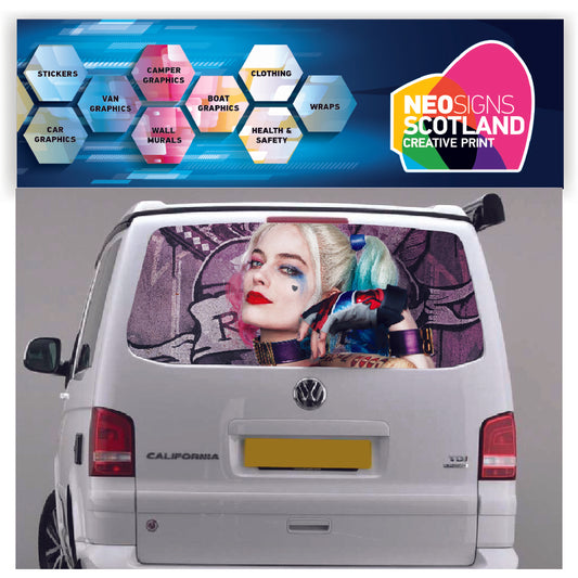 TRANS003 Harley Quinn Tailgate wrap for VW Volkswagen Transporter T5 T6