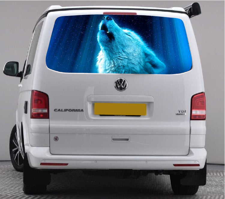TRANS006 Wolf Tailgate wrap for VW Volkswagen Transporter T5 T6