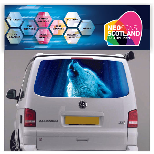TRANS006 Wolf Tailgate wrap for VW Volkswagen Transporter T5 T6