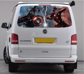 TRANS010 Captain America and Ironman Tailgate wrap for VW Volkswagen Transporter T5 T6 Rear Panel Wrap Air Release Vinyl