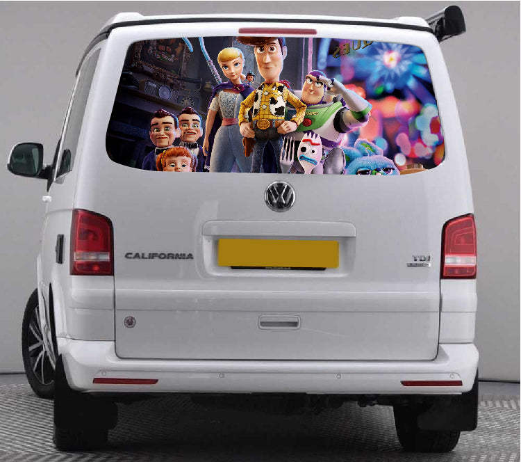 TRANS011 Toy Story Tailgate wrap for VW Volkswagen Transporter T5 T6 Rear Panel Wrap Air Release Vinyl