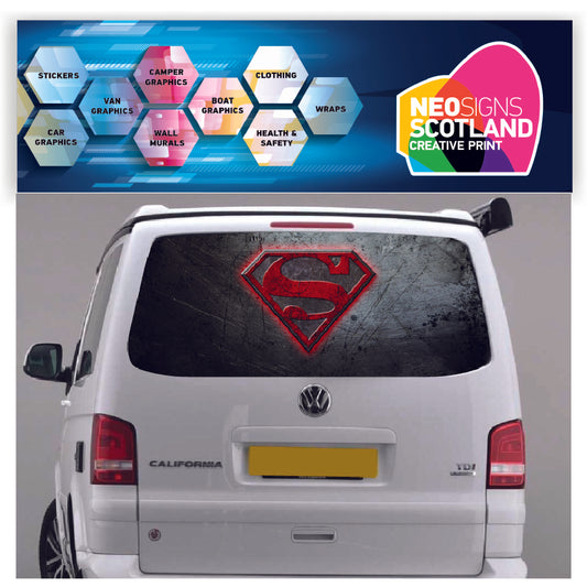 TRANS014 Superman Tailgate wrap for VW Volkswagen Transporter T5 T6